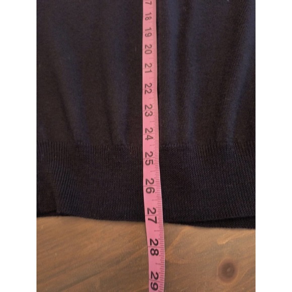 Belford 100% Extra Fine Merino Wool V-neck Long Sleeve Black Sweater Men's Sz L - Picture 10 of 12